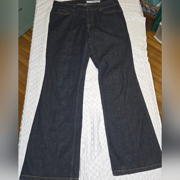 Dkny Denim - DKNY Jeans Soho Bootcut Dark Wash Mid Rise Denim Blue Womens Size 12